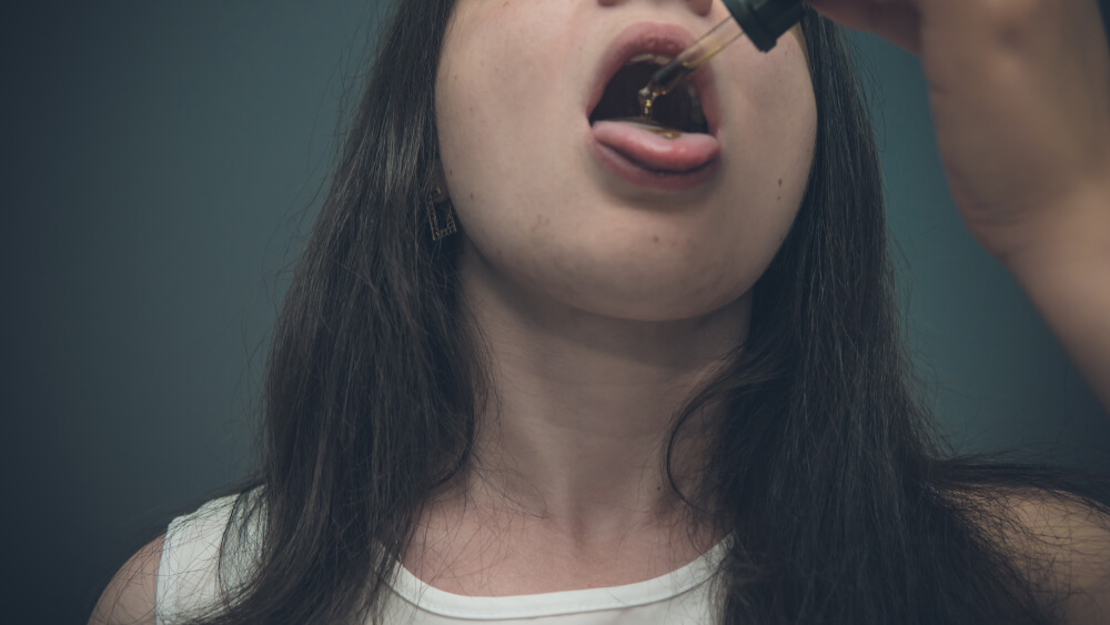The young person uses hemp oil