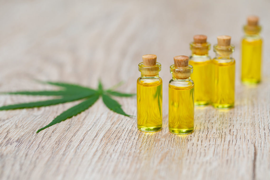 Hemp oil bottles